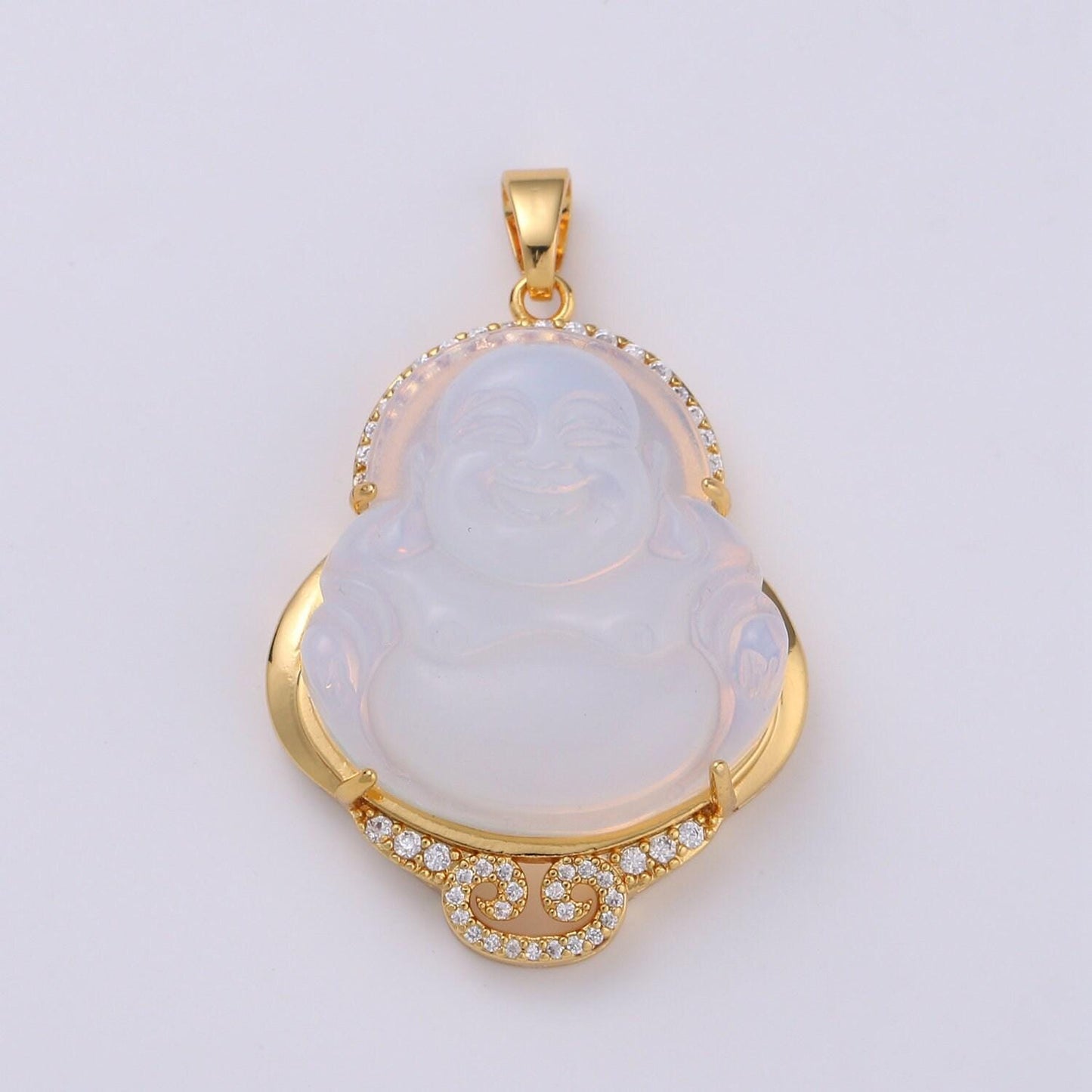 Cat's eye buddha cubic pendant 24k gold buddha pendant green buddha charm buddha necklace for religious jewelry supply, ah-259, ah-260