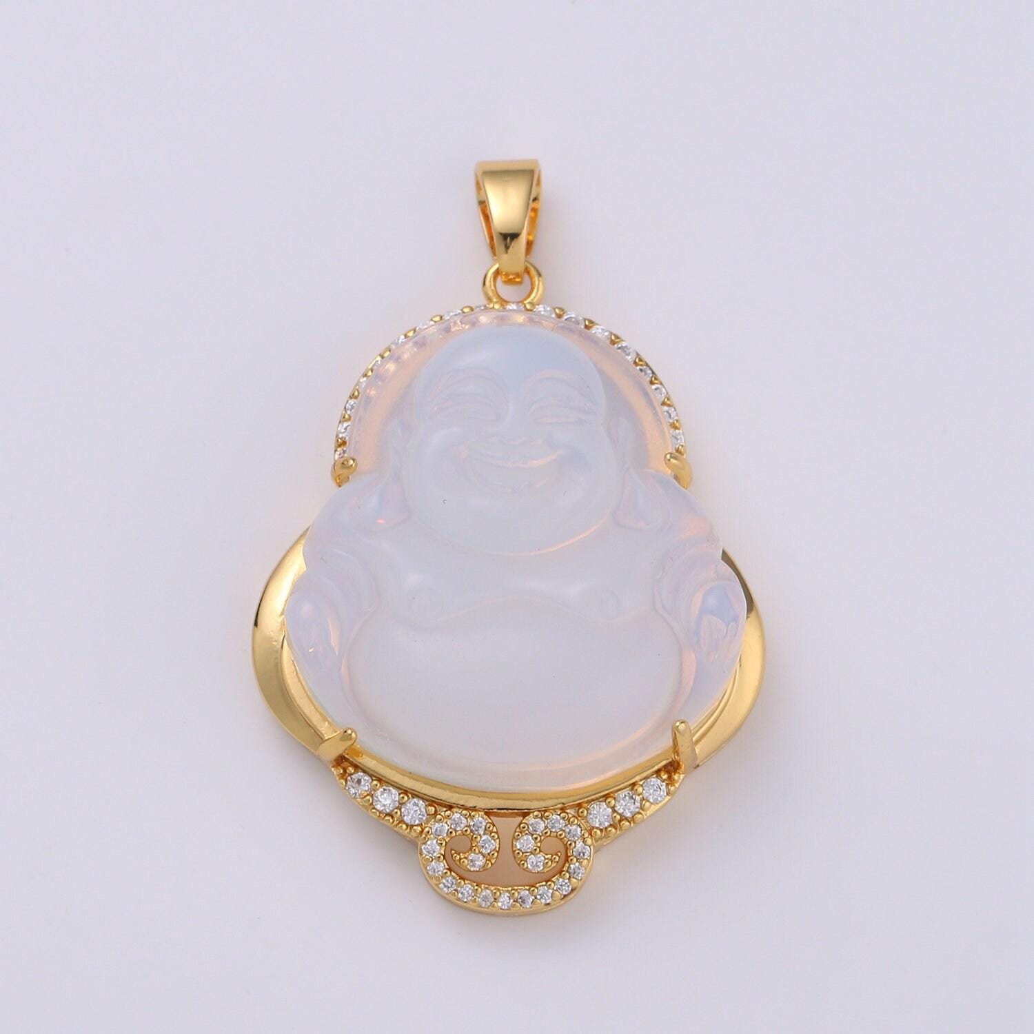 Cat's eye buddha cubic pendant 24k gold buddha pendant green buddha charm buddha necklace for religious jewelry supply, ah-259, ah-260