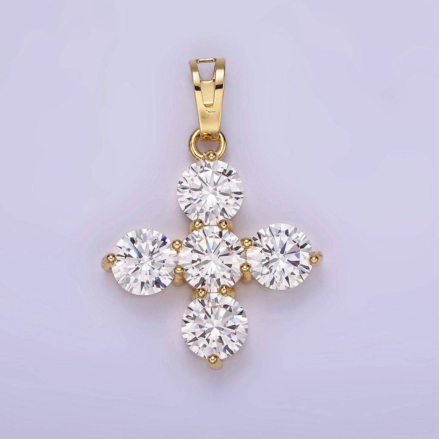 Mini cubic gold cross charm silver cross cz religious add-on charm for minimalist jewelry making supply | ah-133 & ah-133