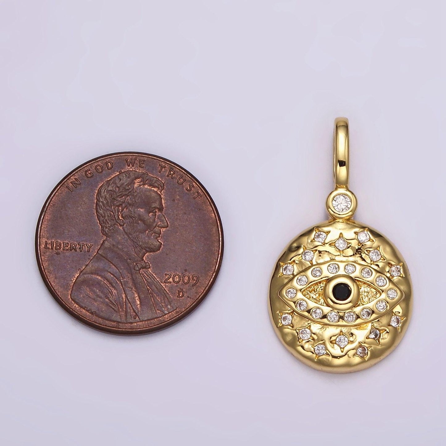 14k gold filled turquoise, black cz evil eye celestial star hammered round pendant | ah085 ah086