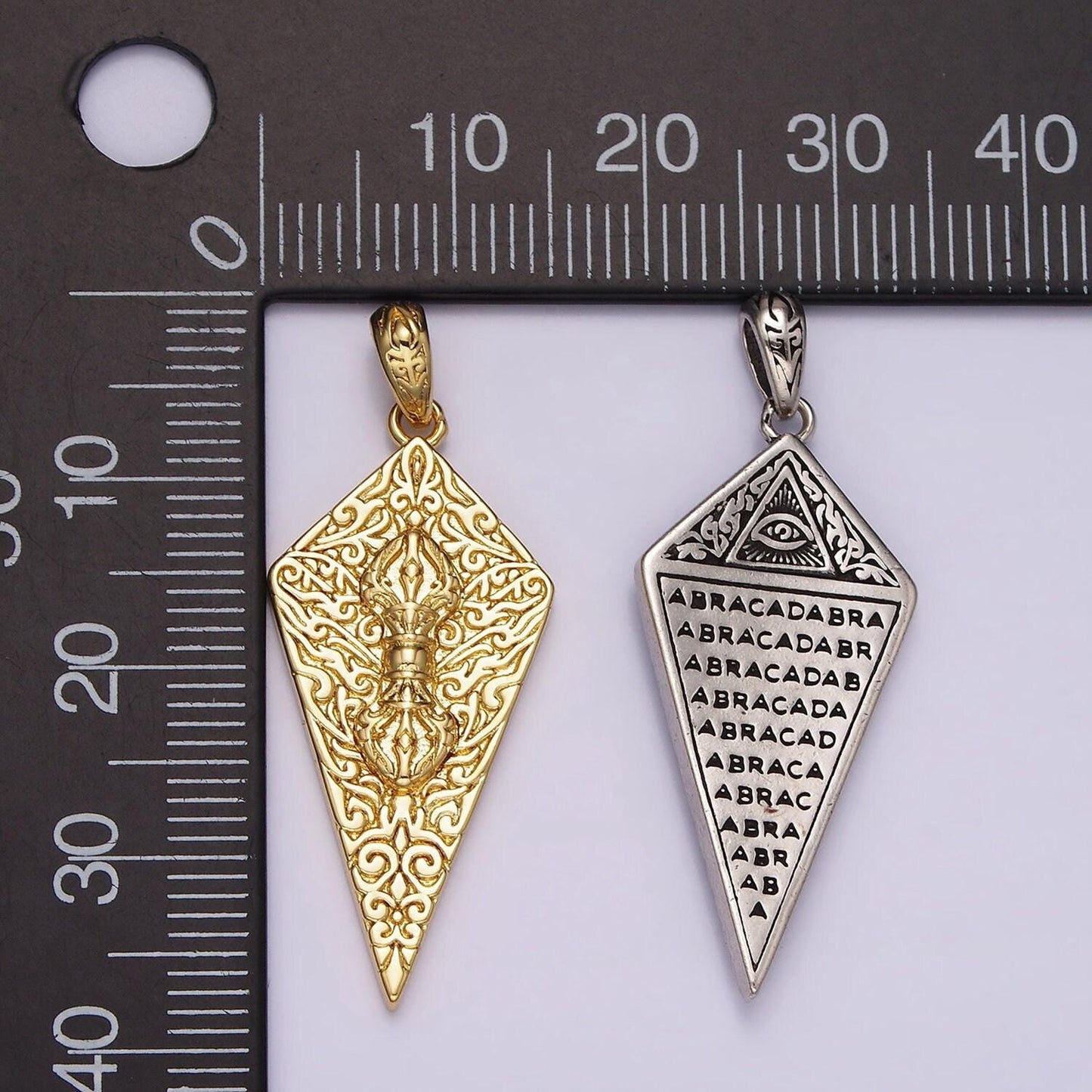Manifestation jewelry double sided talisman in antique silver, gold charm for necklace men women jewelry component ah124