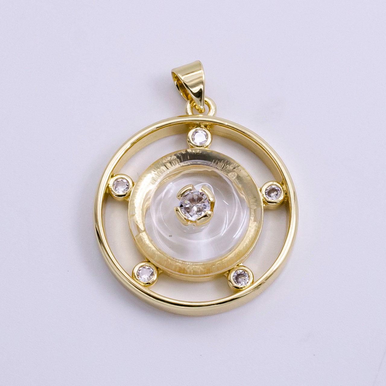 14k gold filled gemstone donut pendant, crystal donut necklace charm amethyst, rose quartz natural stone charm medallion ah055