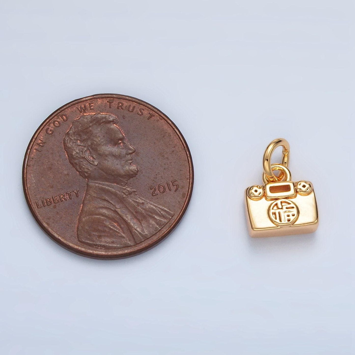 24k gold filled purse lock for money luck 8mm charm | ag-936