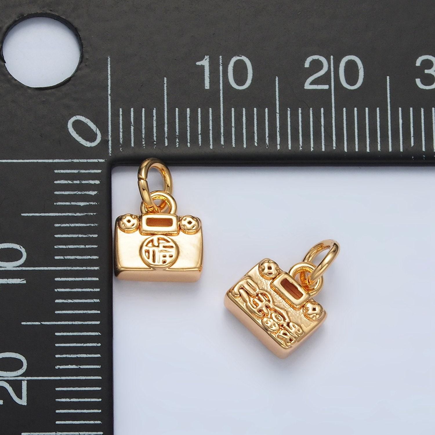 24k gold filled purse lock for money luck 8mm charm | ag-936