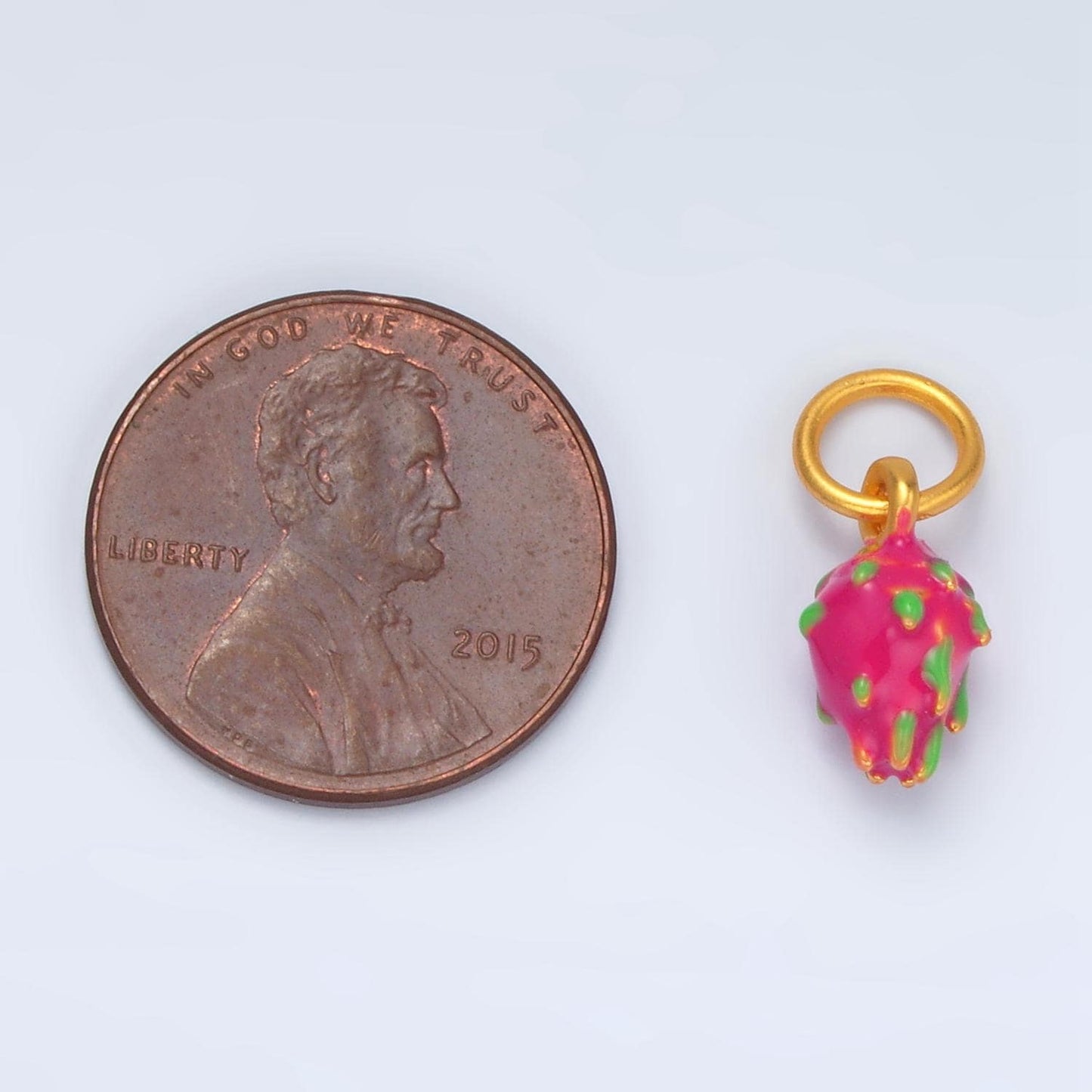 24k gold filled mini bright pink dragon fruit charm | ag-920
