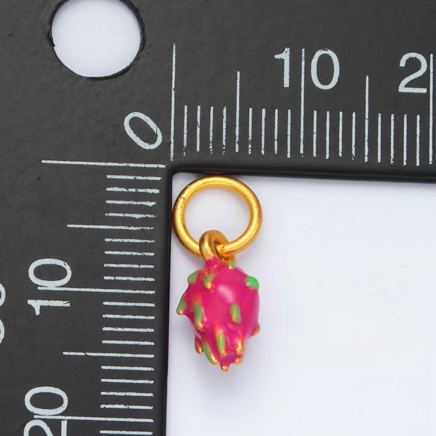24k gold filled mini bright pink dragon fruit charm | ag-920