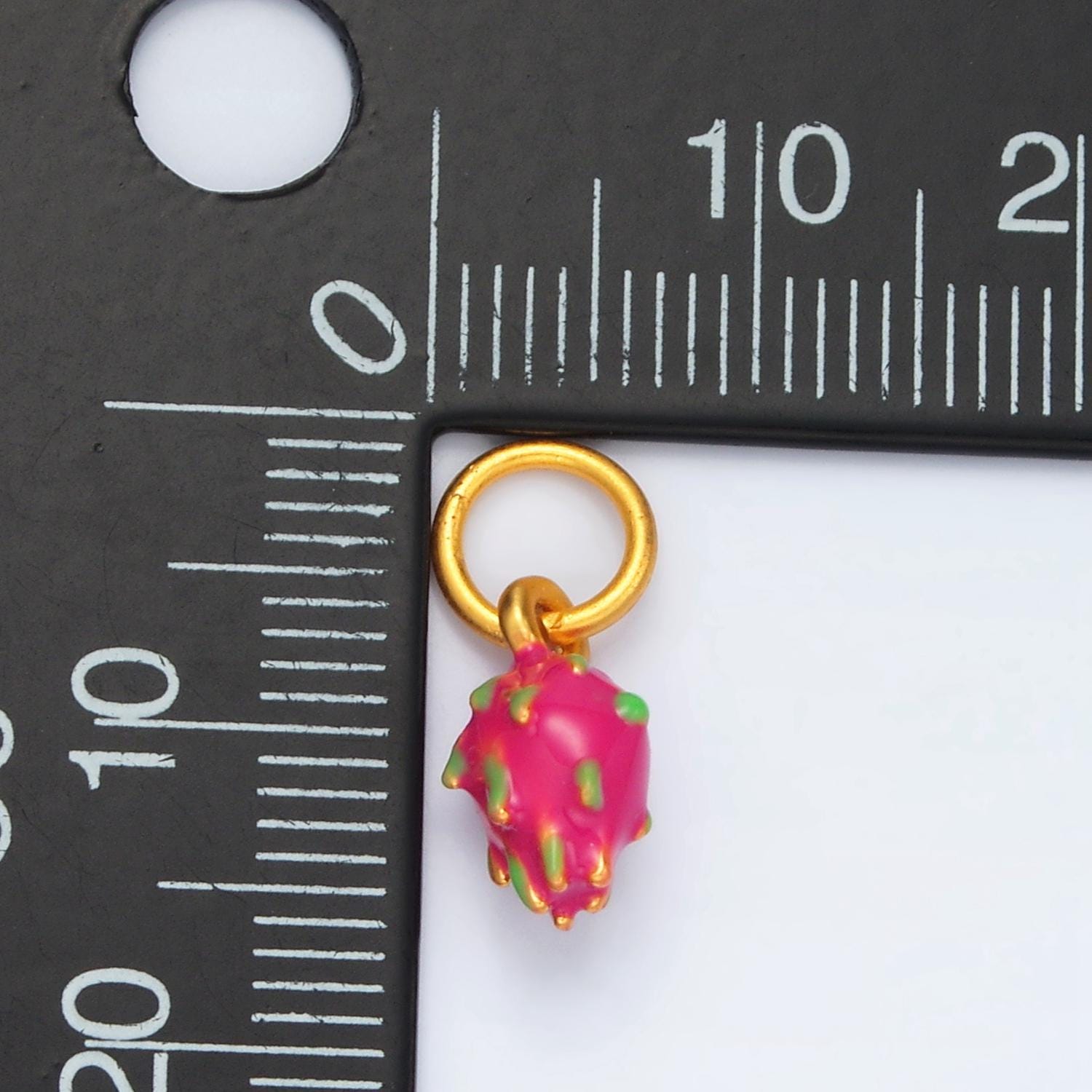 24k gold filled mini bright pink dragon fruit charm | ag-920