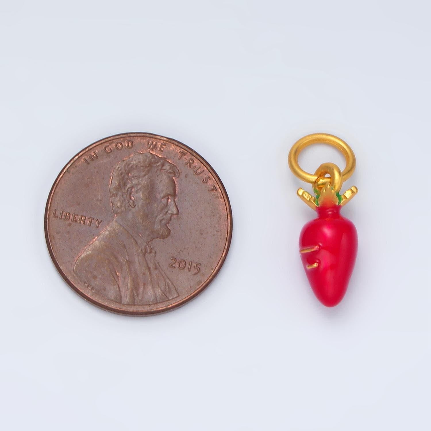 24k gold filled long red beets vegie charm | ag-919