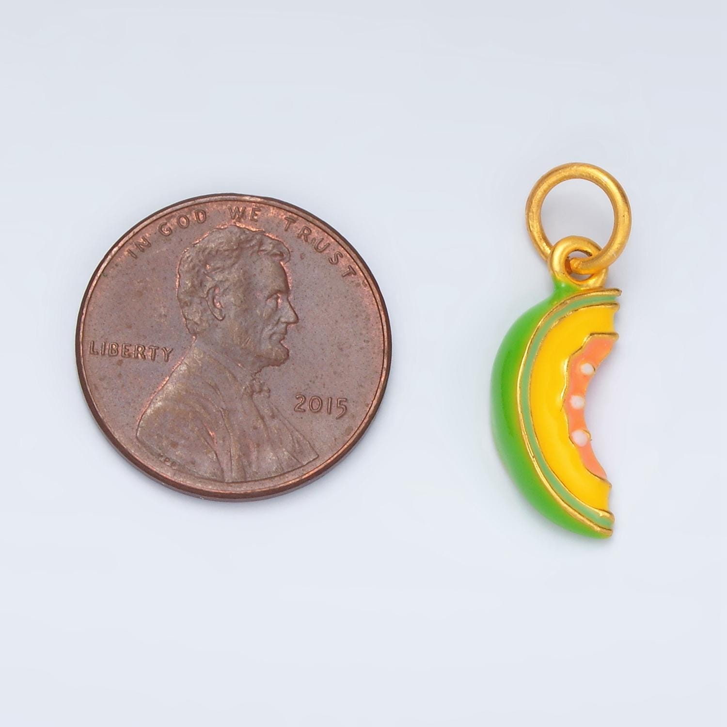 24k gold filled mini 18mm cantaloupe charm fruit melon charm | ag-915