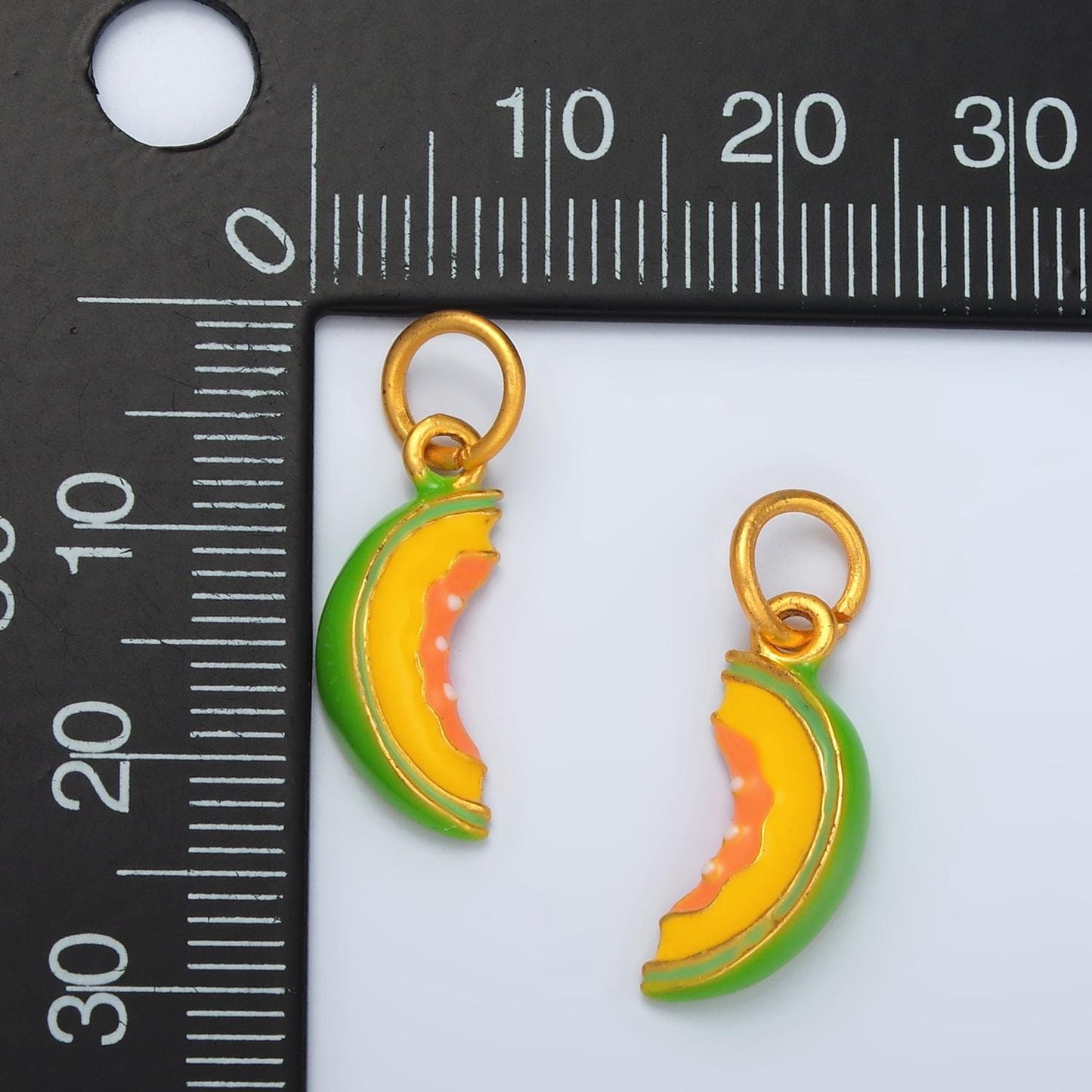 24k gold filled mini 18mm cantaloupe charm fruit melon charm | ag-915