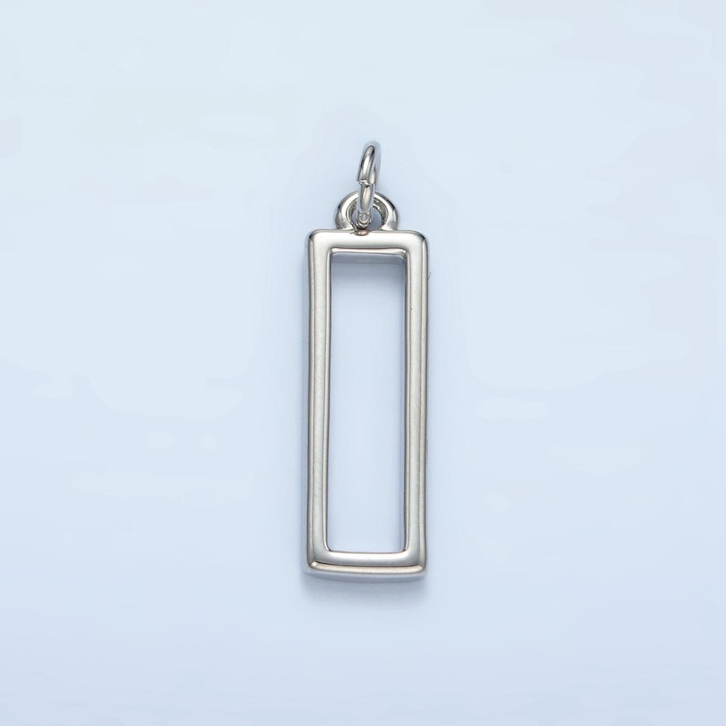 Dainty gold filled rectangle charm shaped add-on charm pendant open rectangle geometric jewelry ag913