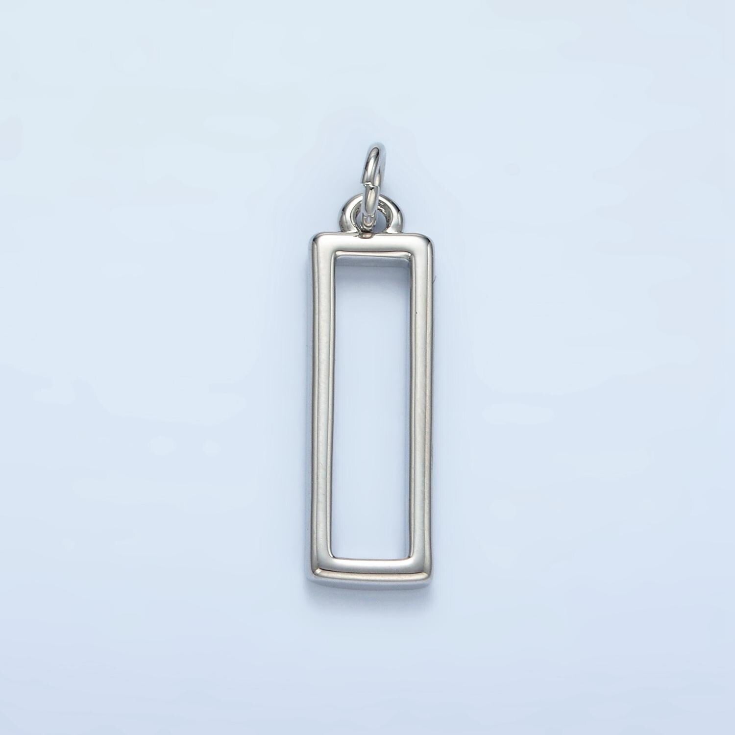 Dainty gold filled rectangle charm shaped add-on charm pendant open rectangle geometric jewelry ag913