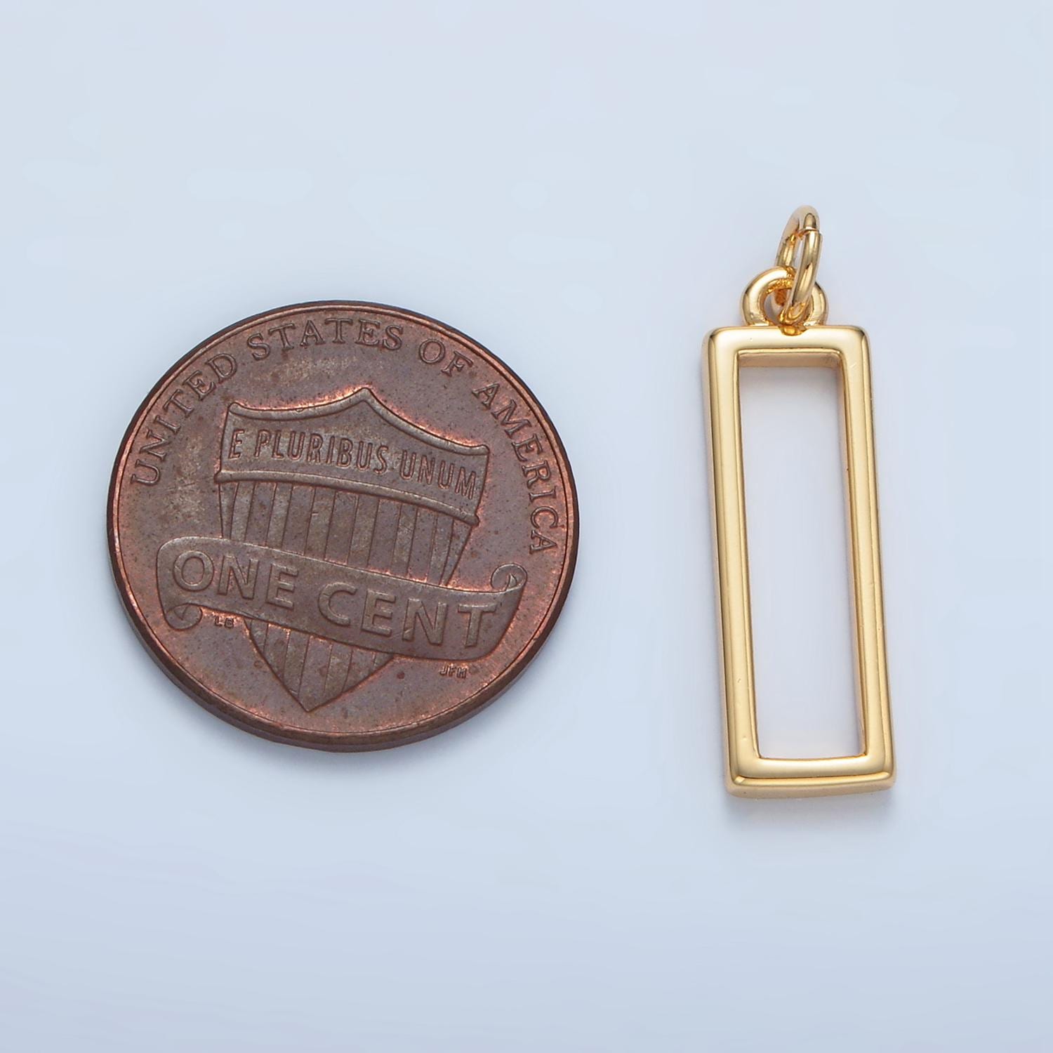 Dainty gold filled rectangle charm shaped add-on charm pendant open rectangle geometric jewelry ag913