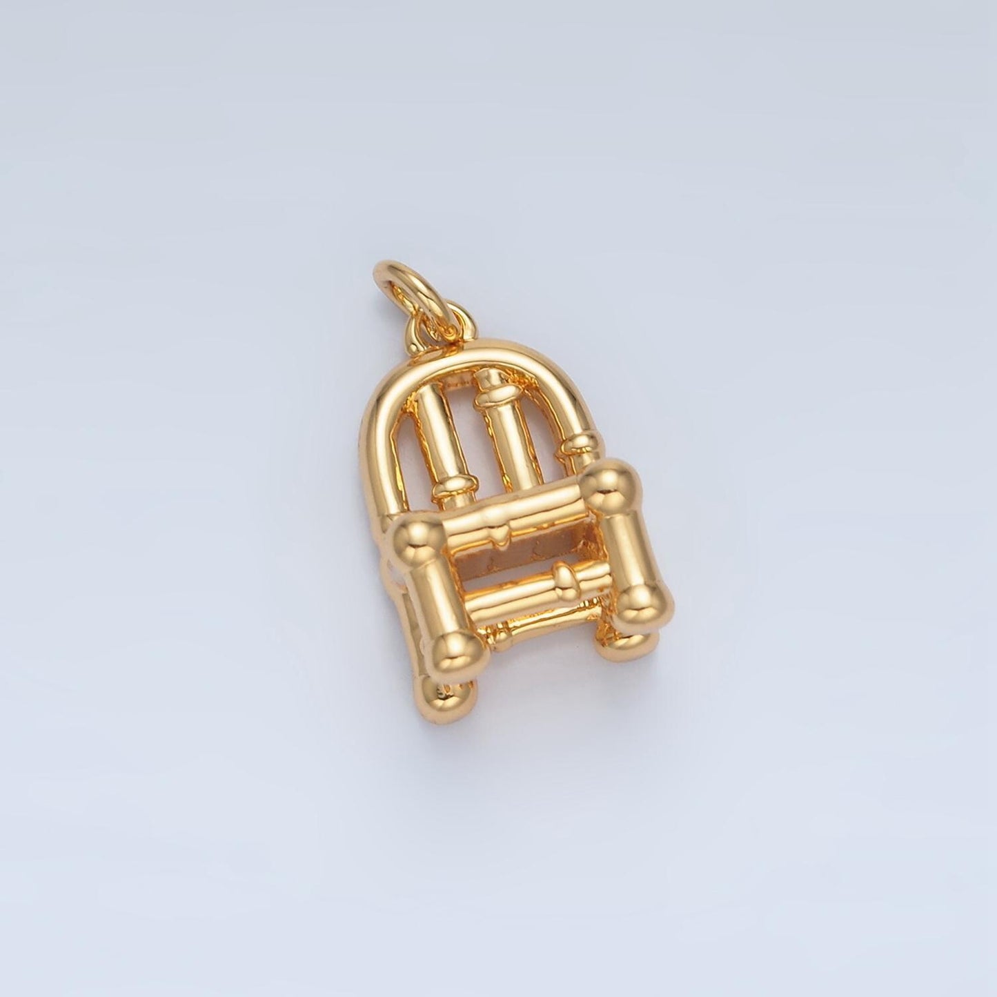 Mini 3d gold filled chair charm pendants for jewelry making tiny garden chain chair pendants ag903