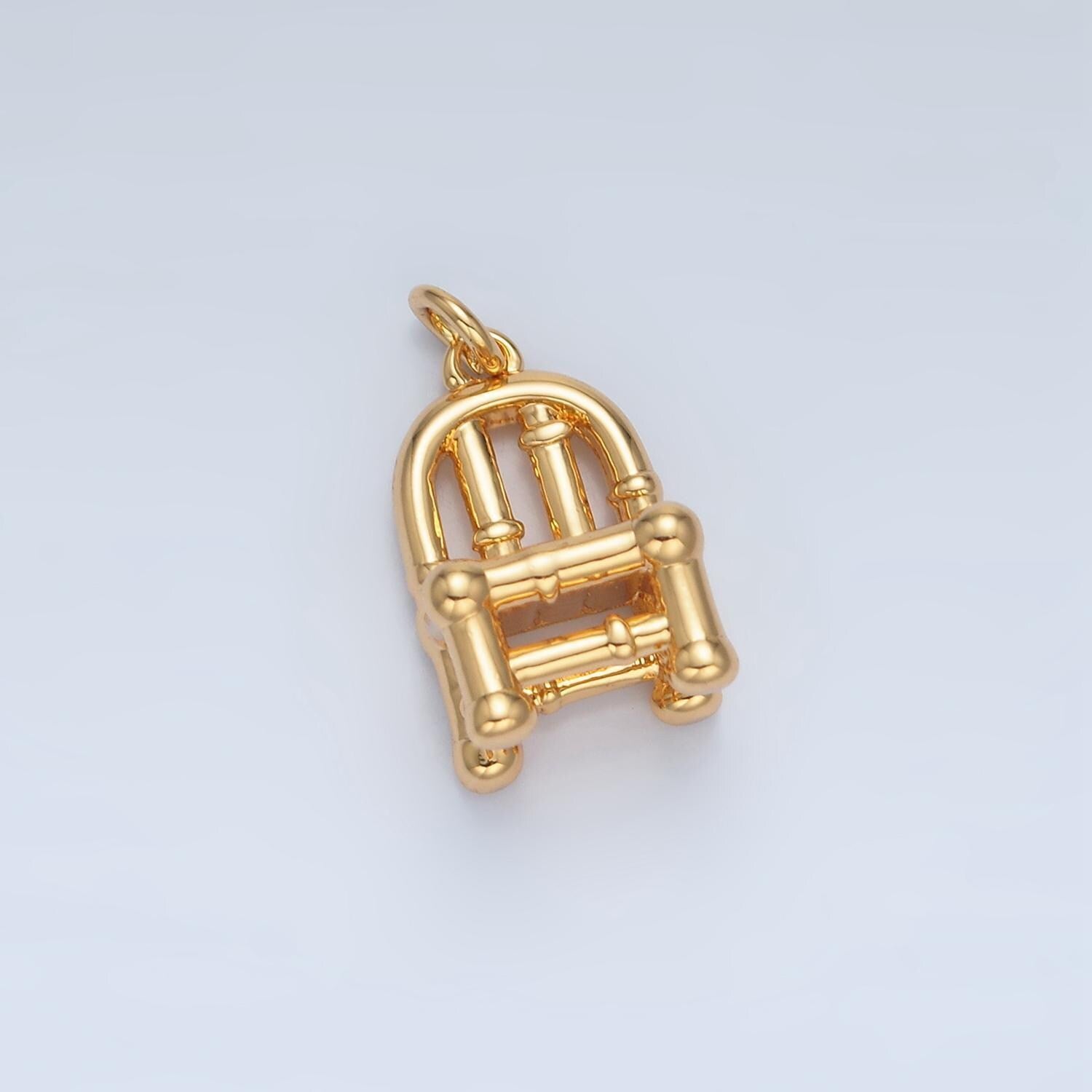 Mini 3d gold filled chair charm pendants for jewelry making tiny garden chain chair pendants ag903