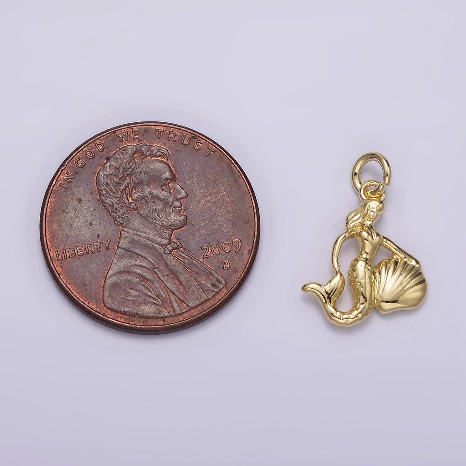14k gold filled mini mermaid clam sea shell add-on charm | ag230 / ag839