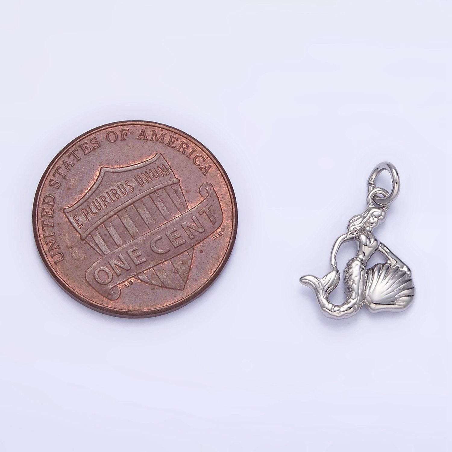 14k gold filled mini mermaid clam sea shell add-on charm | ag230 / ag839