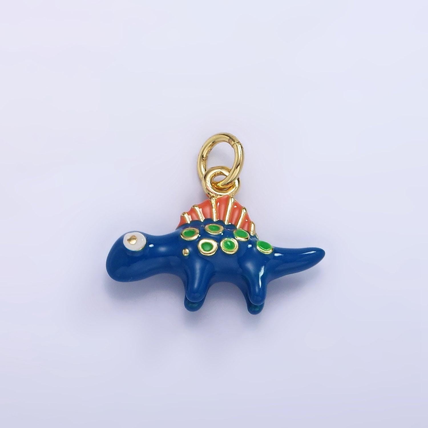3d blue stegosaurus dinosaur pendant cute stegosaur dino charms jewelry ag-834