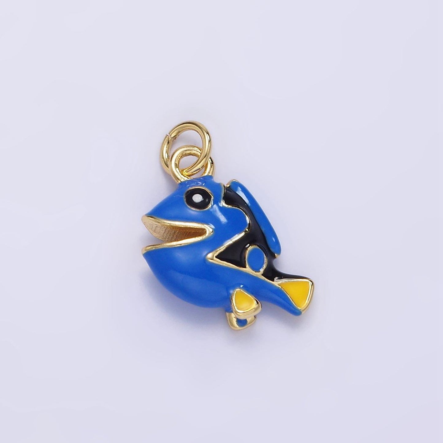 Mini blue fish charm small blue tang fish pendants enamel animal pet charm for bracelet earring necklace charm supply | ag-833