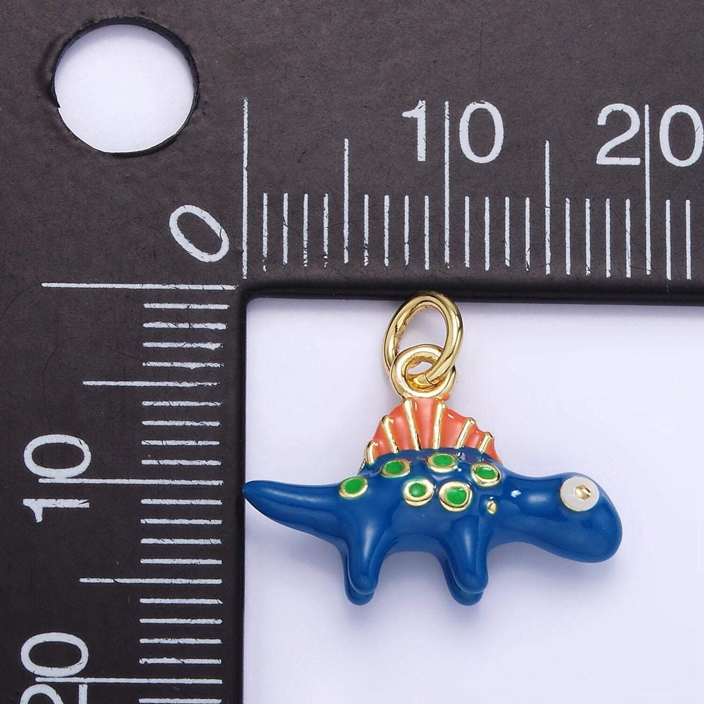 3d blue stegosaurus dinosaur pendant cute stegosaur dino charms jewelry ag-834