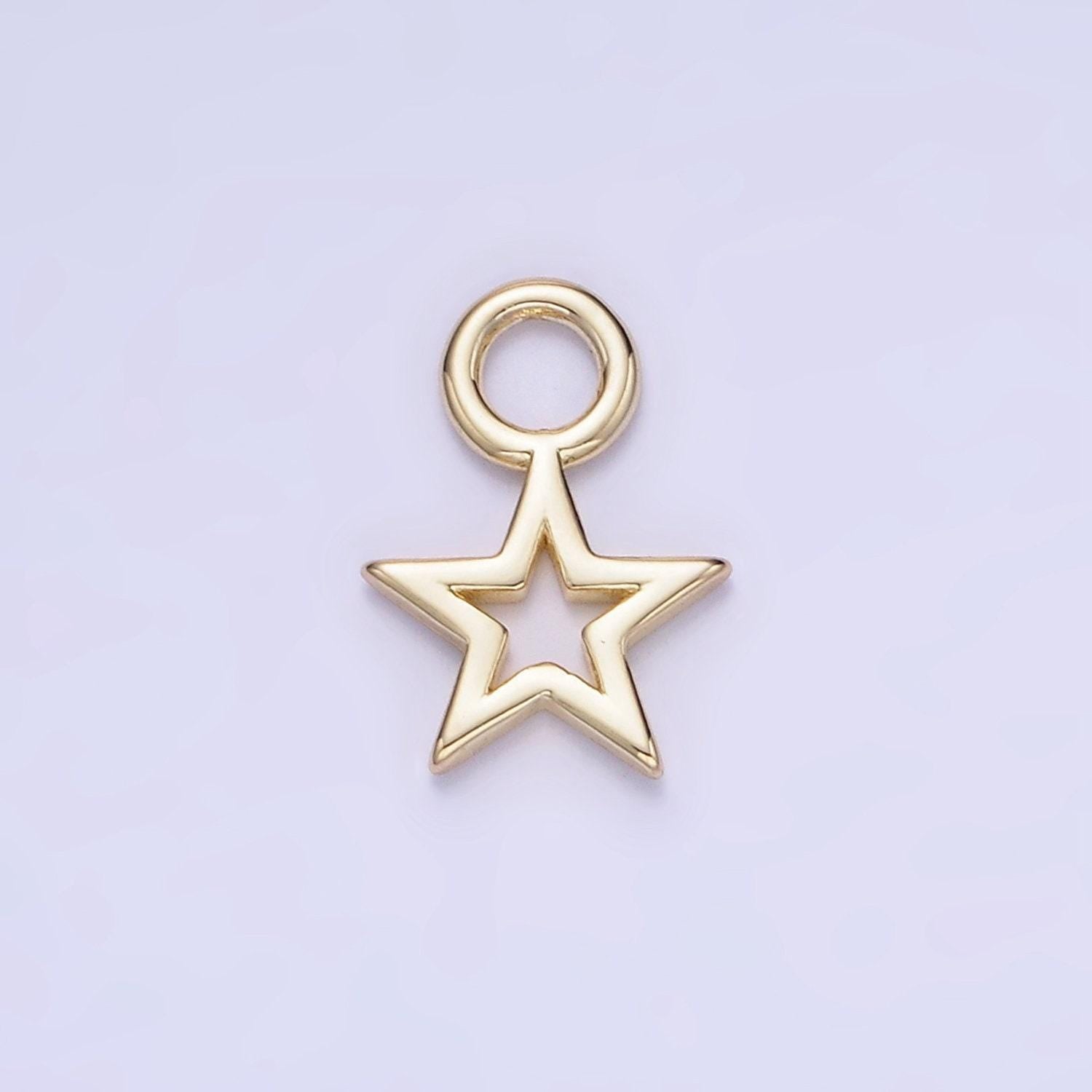 14k gold filled open celestial star mini charm | ag-754