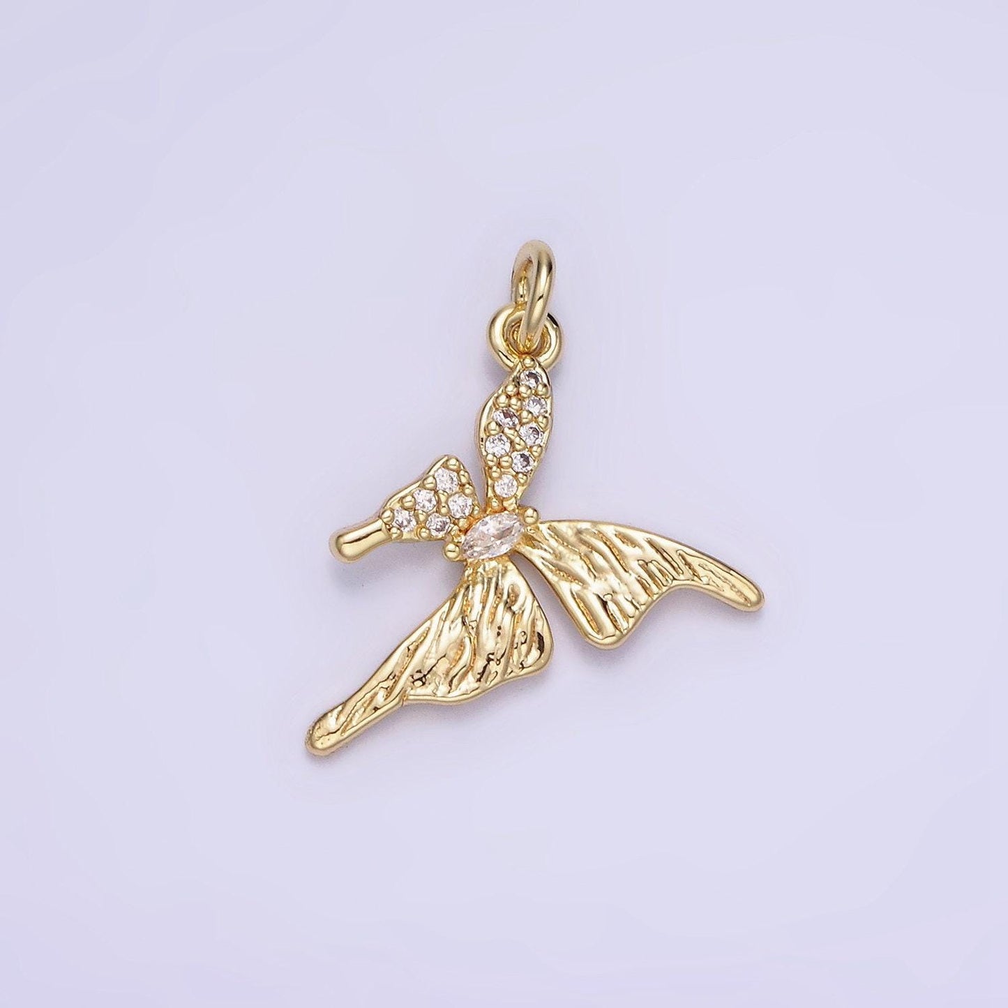 14k gold filled 20mm micro paved cz butterfly insect wings | ag-734