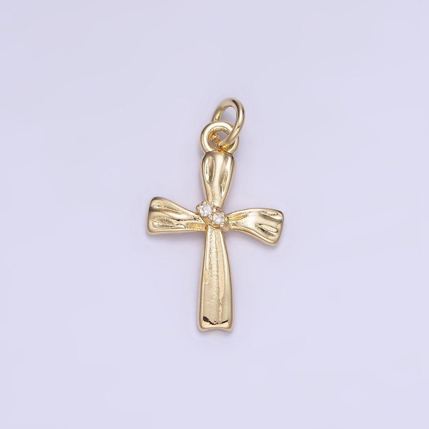 Dainty gold cross charm minimalist gold filled cross pendant dangle charm for religious jewelry supply ag720