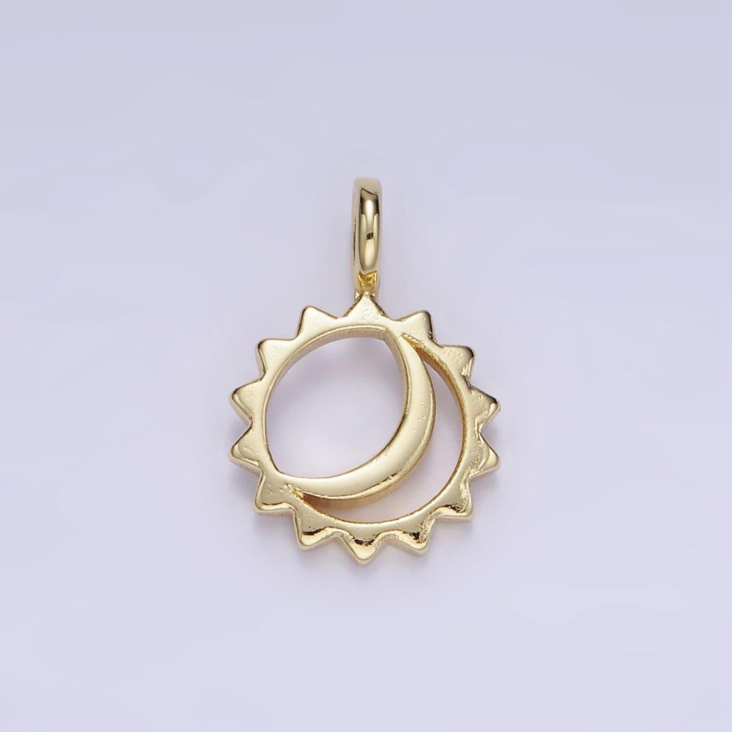 14k gold filled open celestial sun crescent moon pendant | ag-702