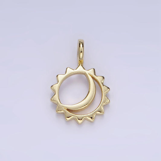 14k gold filled open celestial sun crescent moon pendant | ag-702
