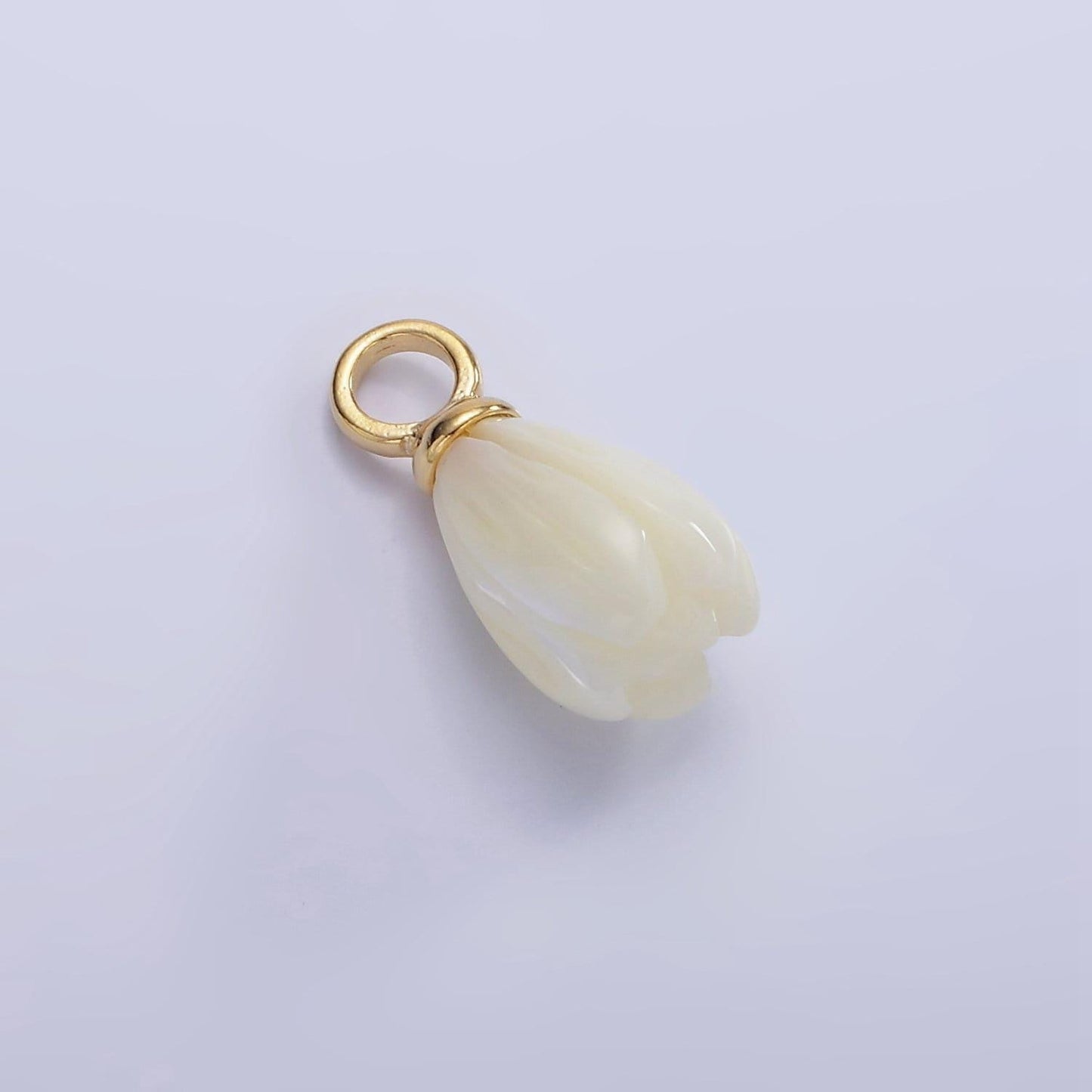 Dainty pearl flower bud charm diy hawaiian jasmine flower floral island style jewelry making pikake pearl pendant supply ag690