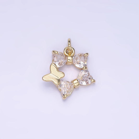 14k gold filled cz star with butterfly charm | ag-666