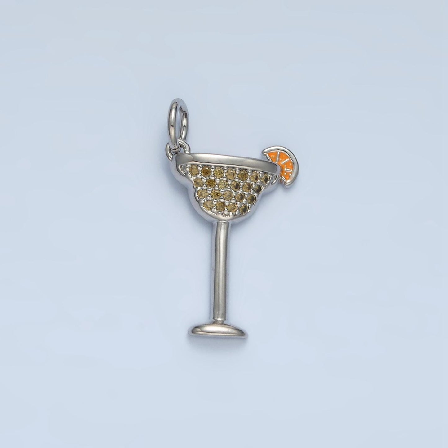 Dainty gold cosmopolitan margarita charm cz cubic gold drink glass party micro pave pendant silver cocktail pendant drink charm gold filled