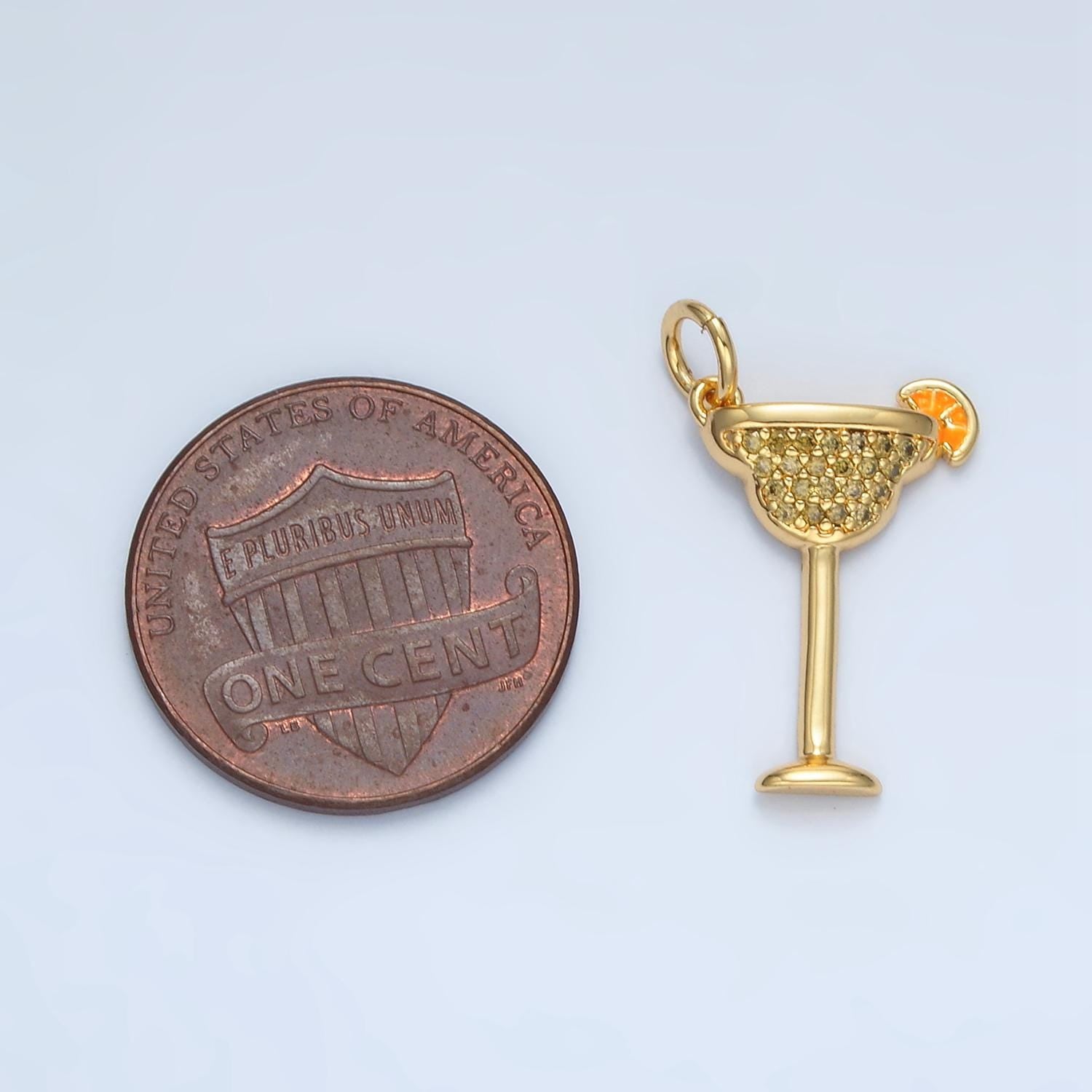 Dainty gold cosmopolitan margarita charm cz cubic gold drink glass party micro pave pendant silver cocktail pendant drink charm gold filled