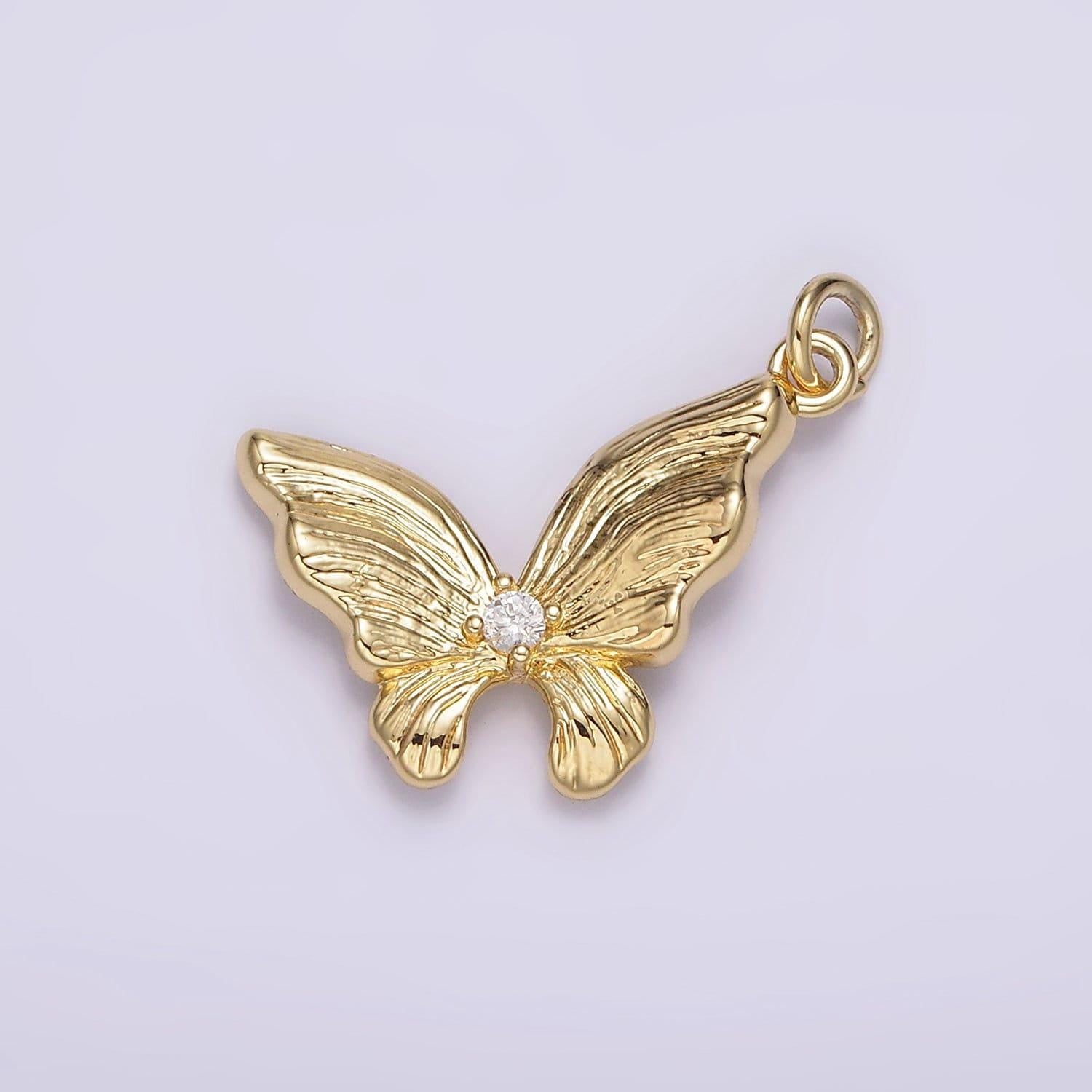 Mini gold filled butterfly charm micro pave mariposa charm cz cubic zirconia butterfly pendant bracelet necklace supply ag597
