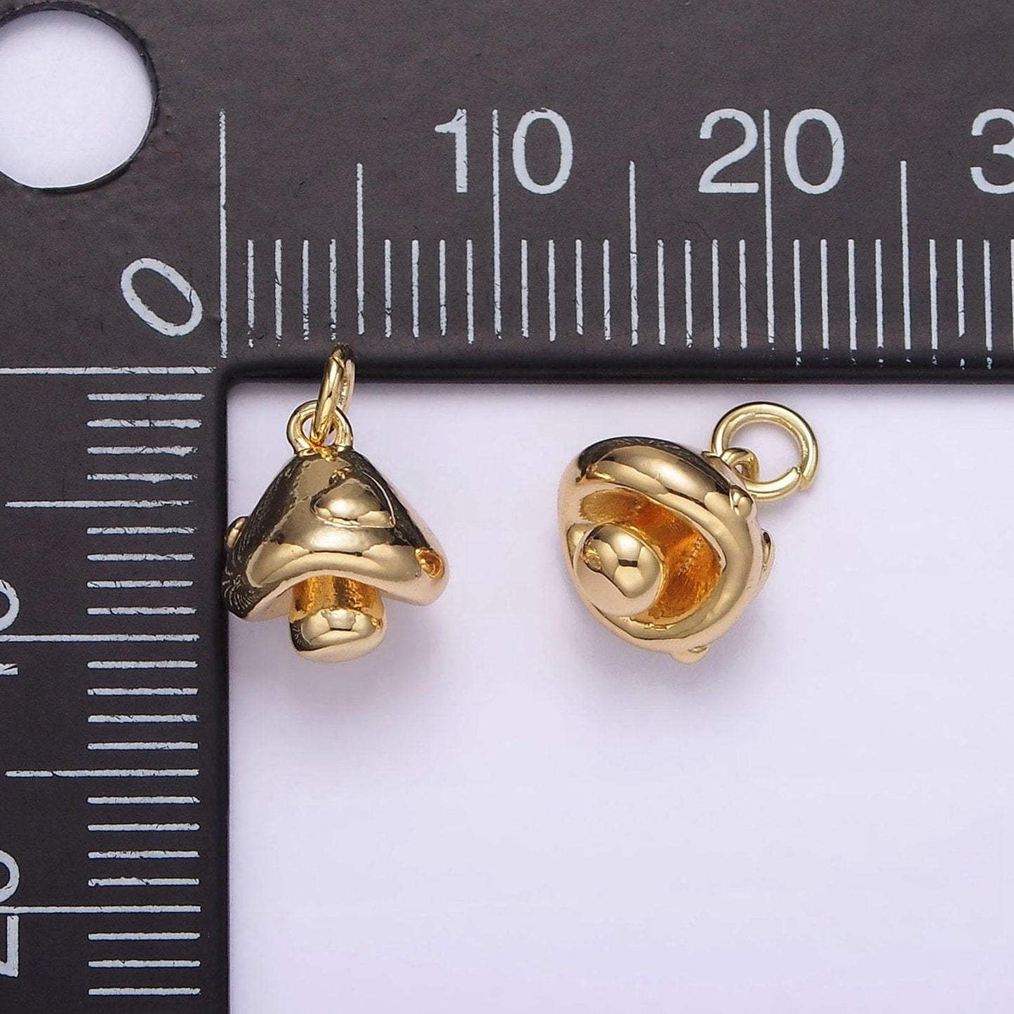 Gold mushroom charm small unique magic mushroom pendant jewelry gift idea for bracelet necklace earring component diy jewelry ag418