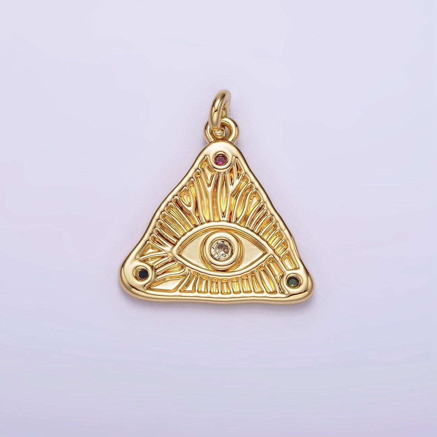 Dainty gold all-seeing-eye of providence illuminati charm pendant evil eye charm for necklace bracelet earring supply ag301