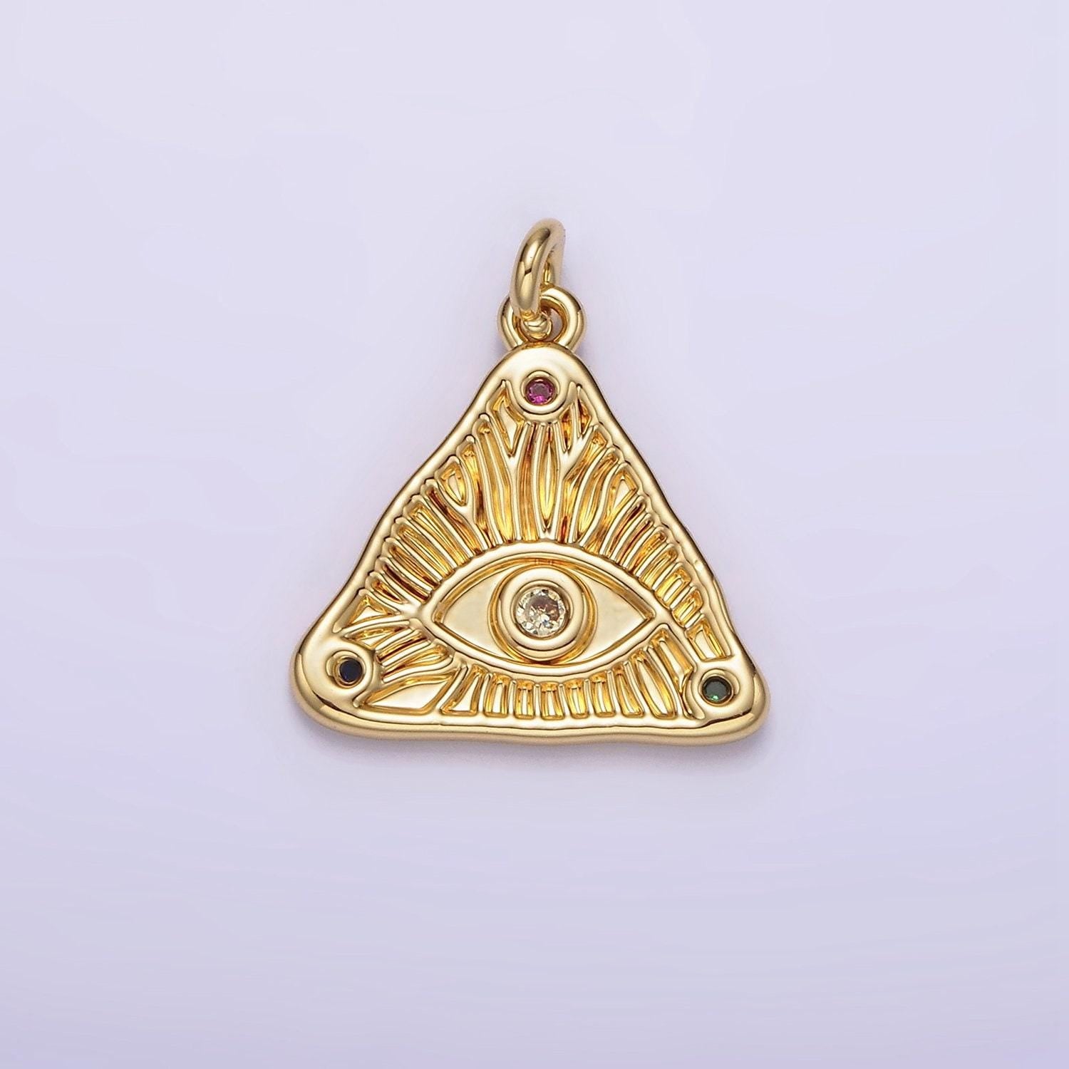 Dainty gold all-seeing-eye of providence illuminati charm pendant evil eye charm for necklace bracelet earring supply ag301
