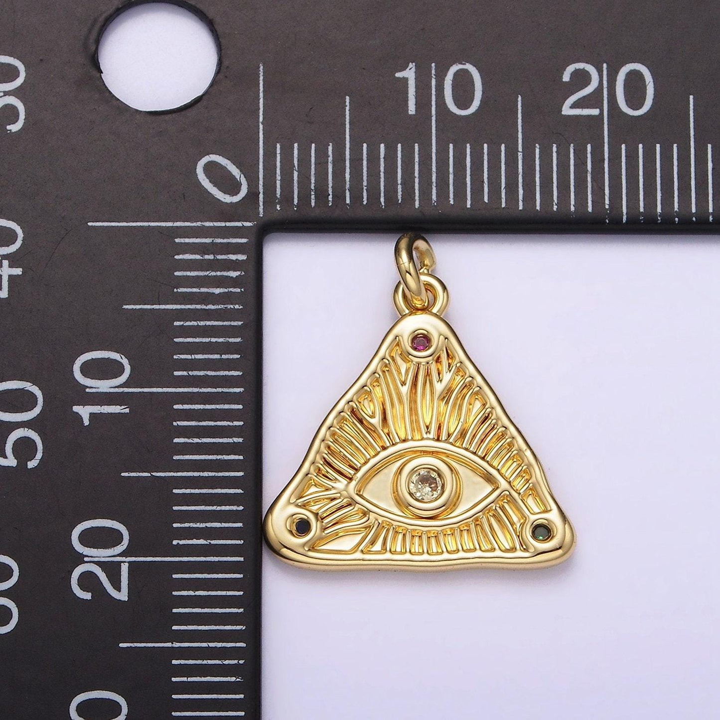 Dainty gold all-seeing-eye of providence illuminati charm pendant evil eye charm for necklace bracelet earring supply ag301