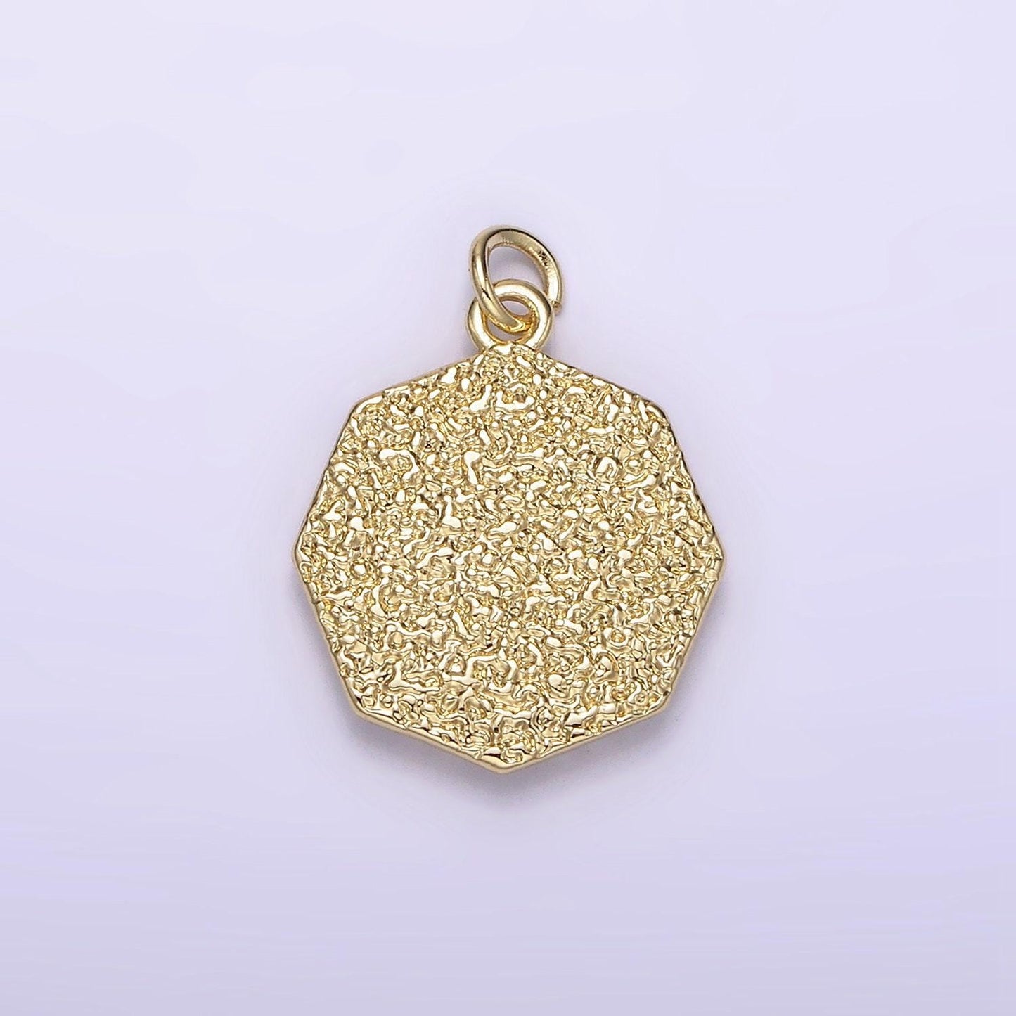 14k gold filled braided girl princess mermaid lady portrait cameo cz hammered octagonal charm | ag184