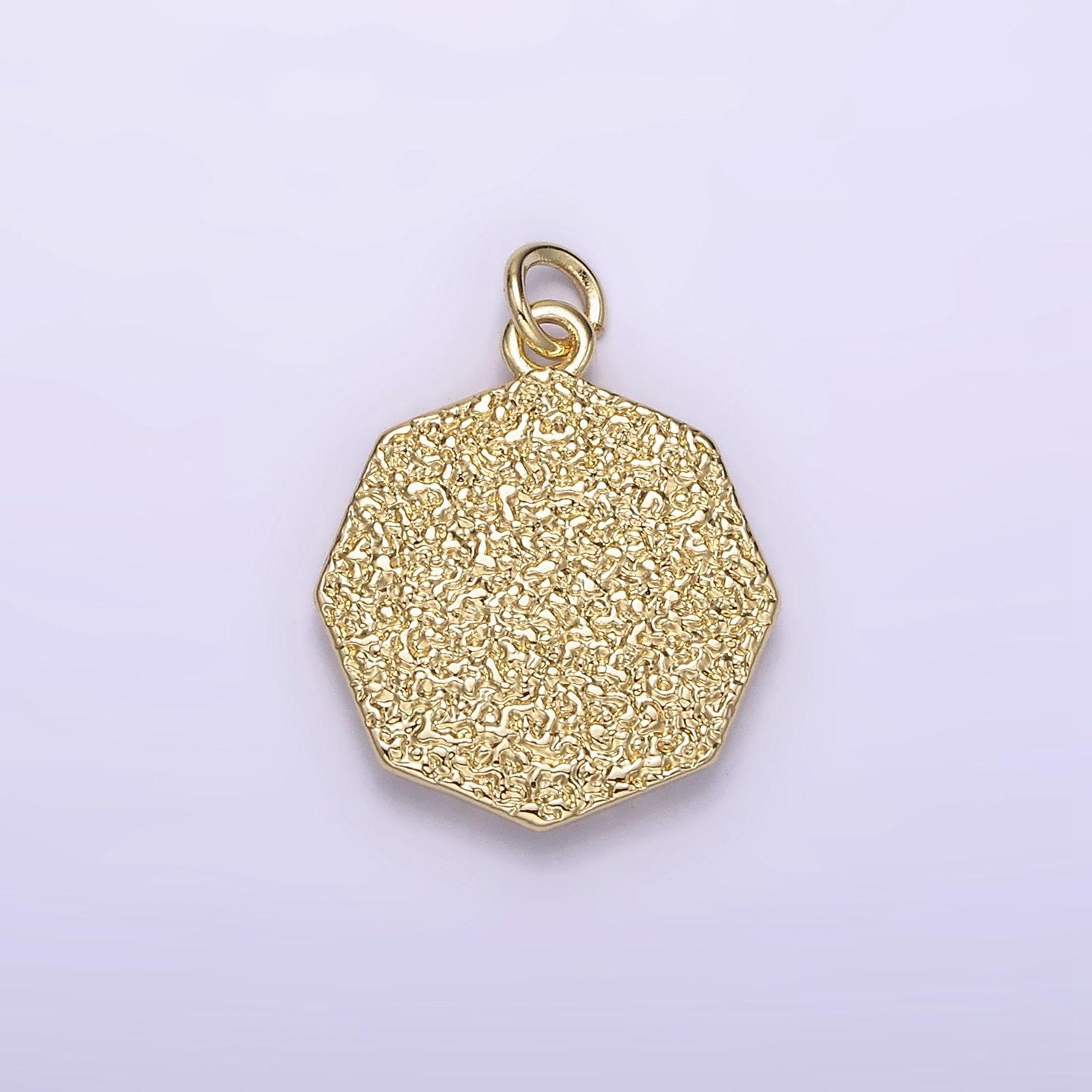 14k gold filled braided girl princess mermaid lady portrait cameo cz hammered octagonal charm | ag184