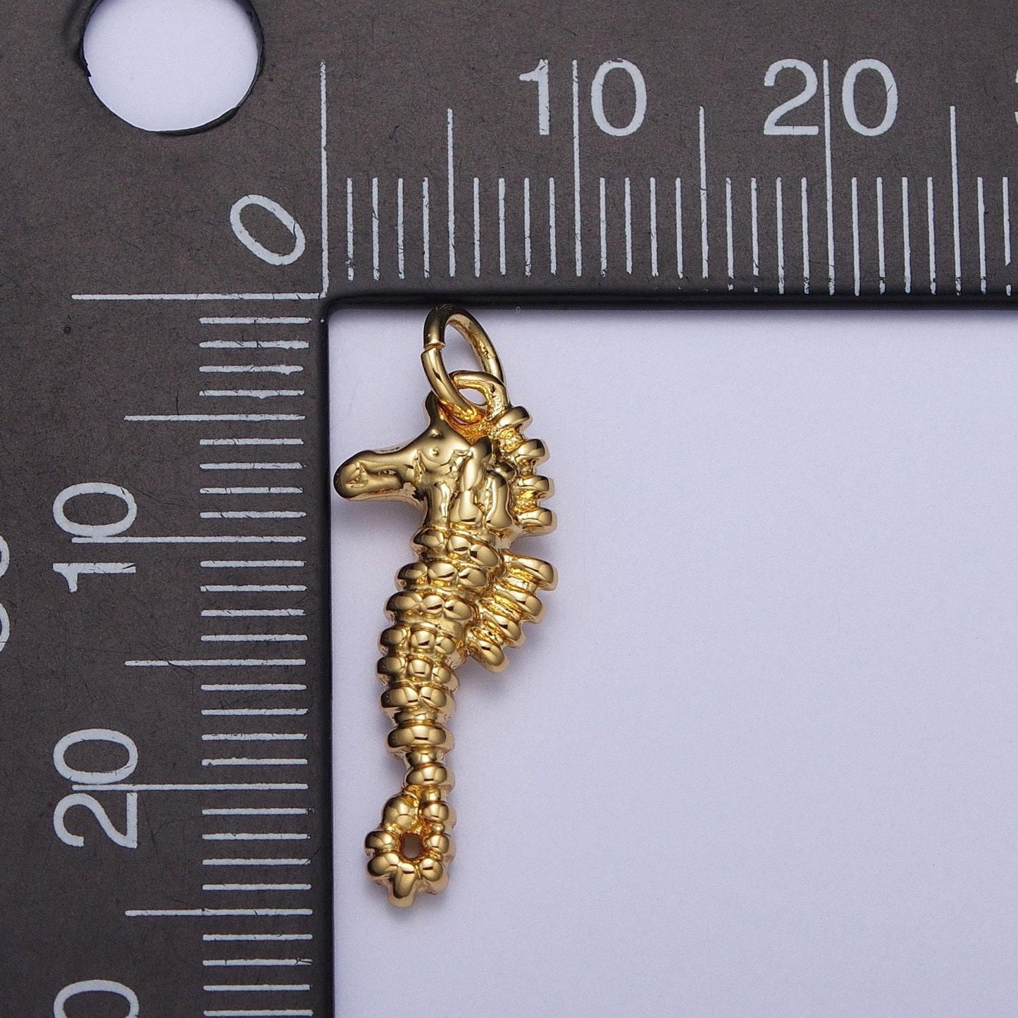 Gold minimalistic sea horse pendant, 24k gold Filled Ocean seahorse charm, animal under the sea pendant | AJ-437