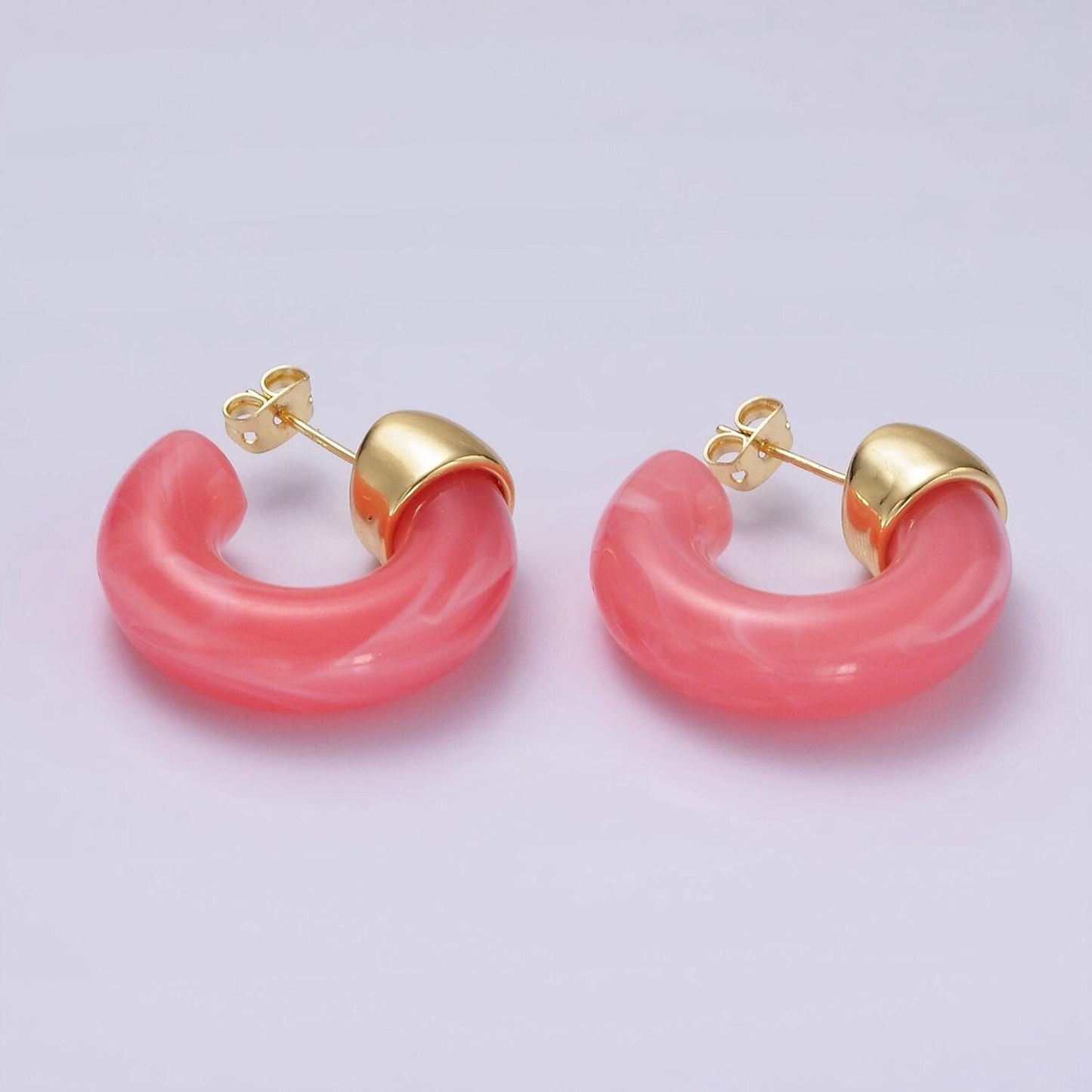 Neon acrylic hoop earrings large hoop earrings purple white pink green orange colorful hoops