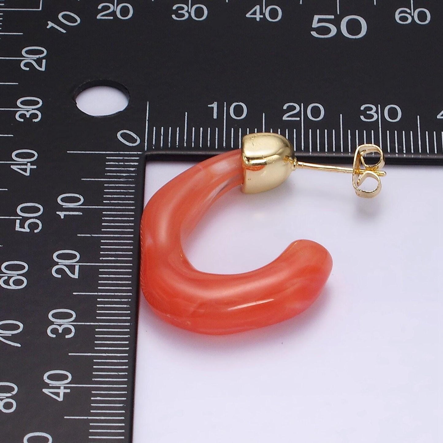 Pink acrylic resin geometric earrings u-shaped hoop earrings for women chunky irregular hoops earrings trendy earring gift idea ae-165