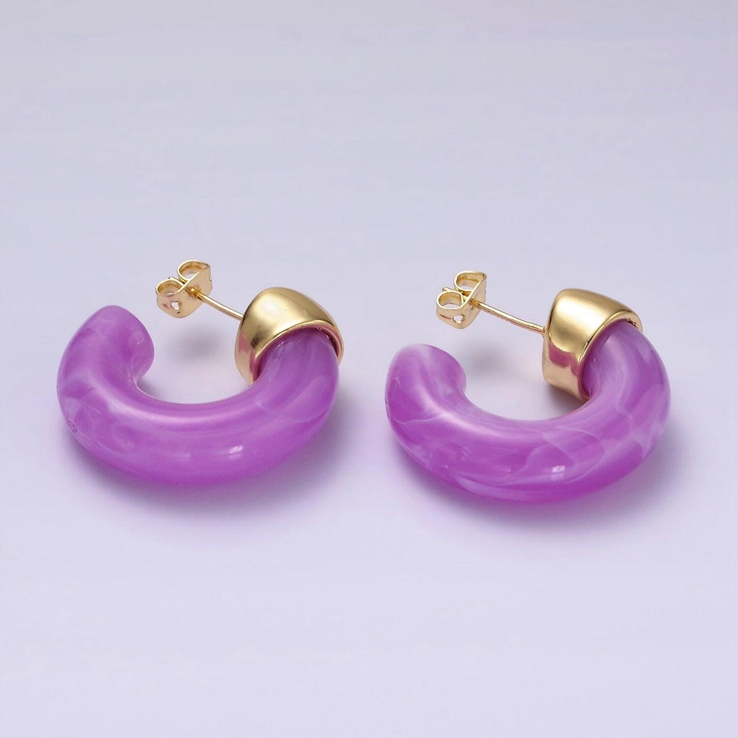 Neon acrylic hoop earrings large hoop earrings purple white pink green orange colorful hoops