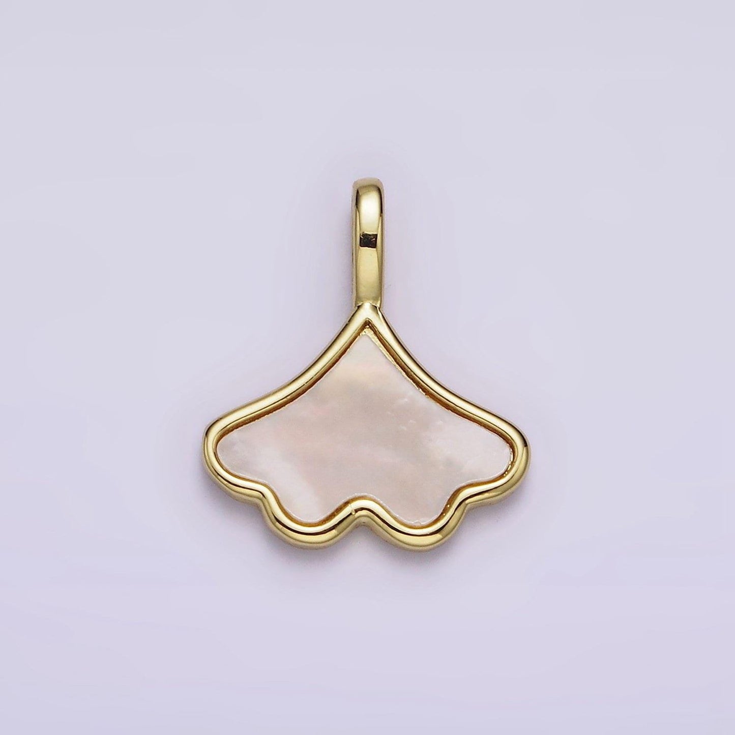 24k gold filled white shell pearl clam sea shell charm beach inspired cloud dangle charm | ac1425