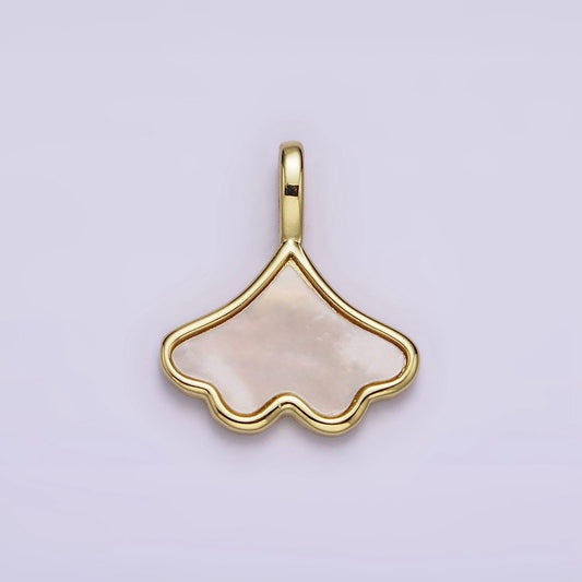 24k gold filled white shell pearl clam sea shell charm beach inspired cloud dangle charm | ac1425