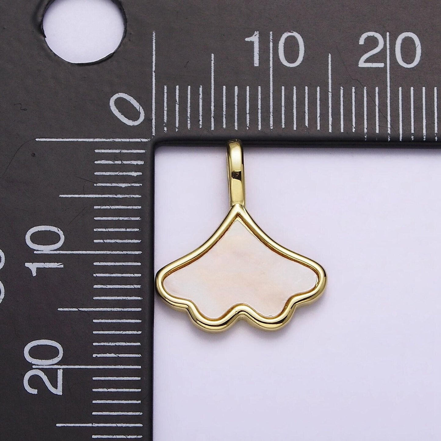 24k gold filled white shell pearl clam sea shell charm beach inspired cloud dangle charm | ac1425