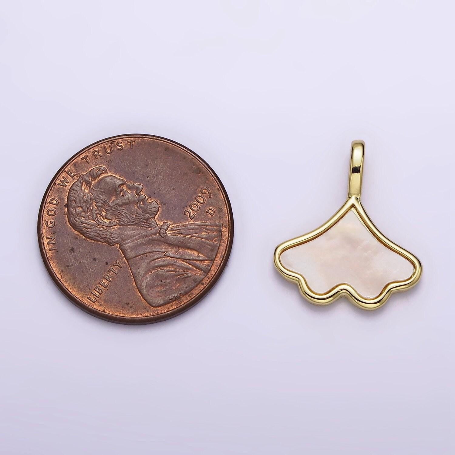 24k gold filled white shell pearl clam sea shell charm beach inspired cloud dangle charm | ac1425