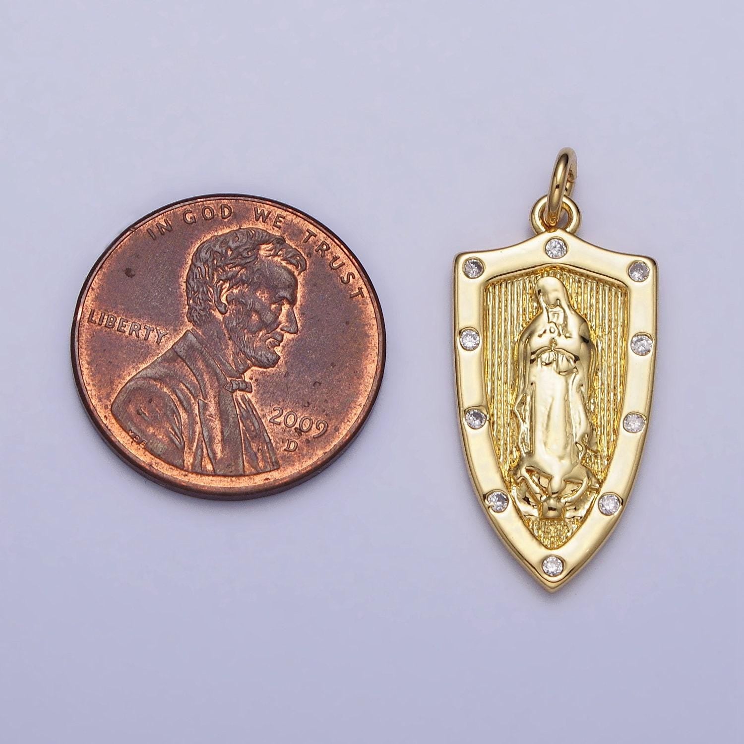 Small virgin mother mary miraculous medal gold fill 18k gold filled pendant charm religious charm medallion catholic charm ac975