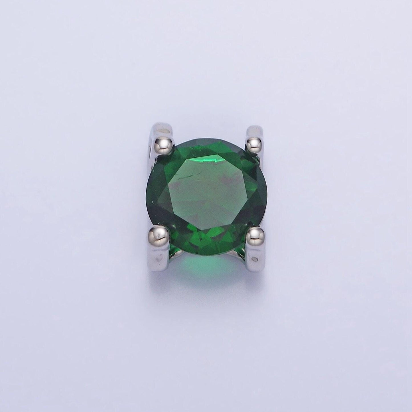 16k gold filled emerald green birthday may birthstone 12mm add-on charm in silver & gold | ac400 ac9513